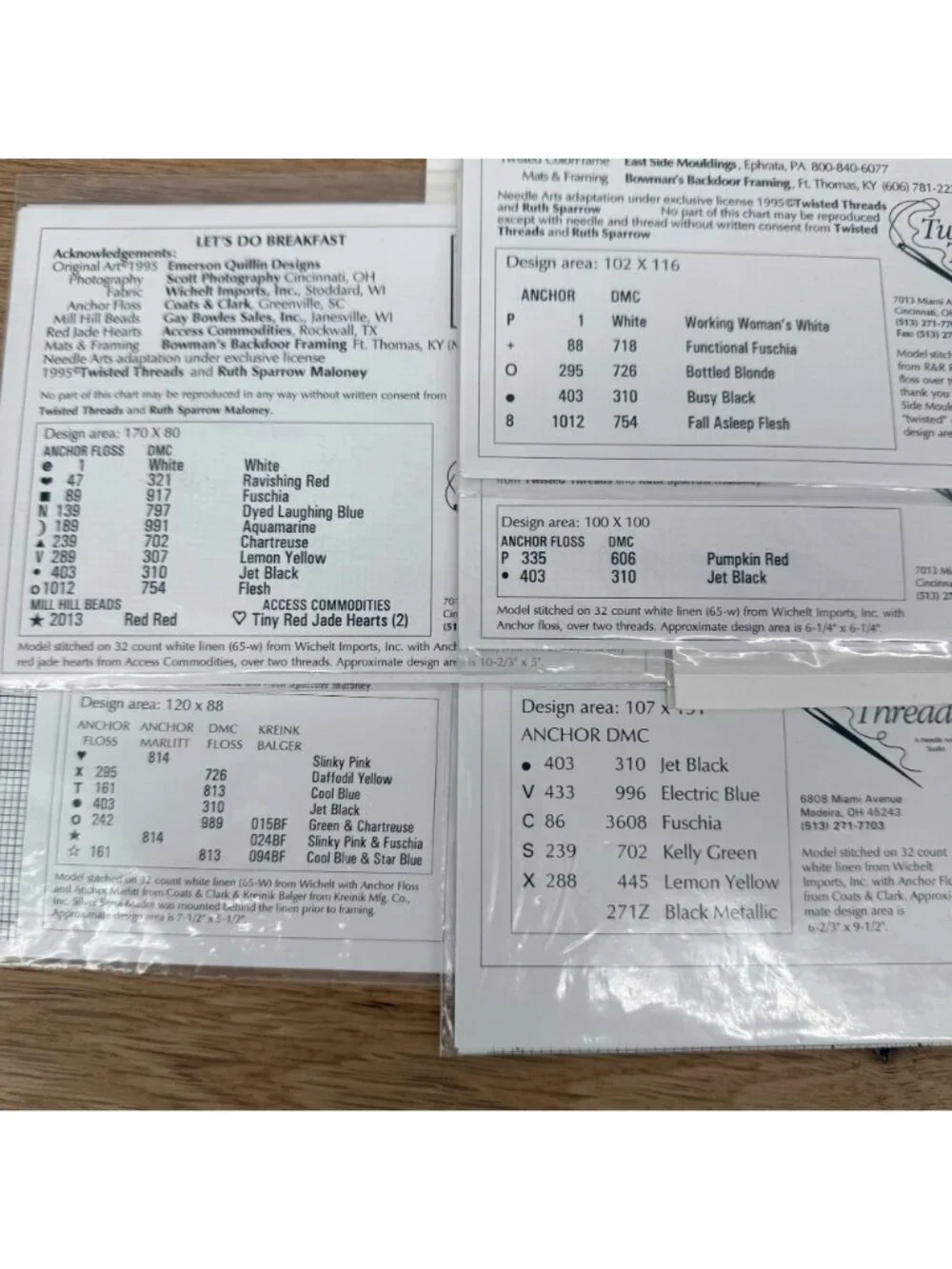 Twisted Threads Emerson Listen Honey Cross Stitch Charts LOT of 5 NEW SEALED